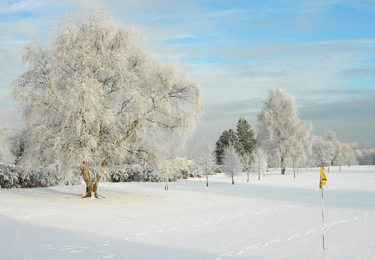 A frosted Ralston fairway in winter