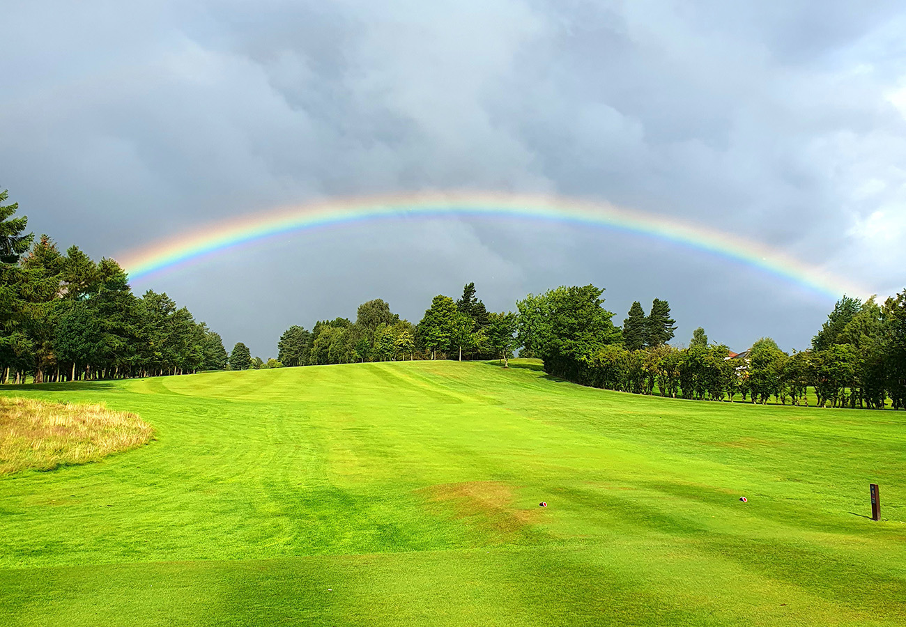 A rainbow over the Ralston course